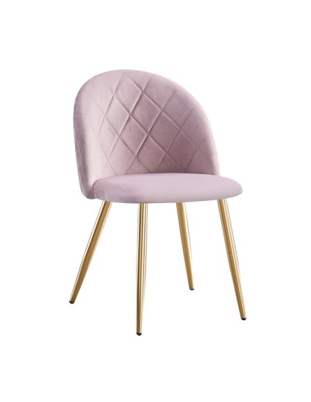 BELLA Chair Gold Chrome, Dirty Pink Velure