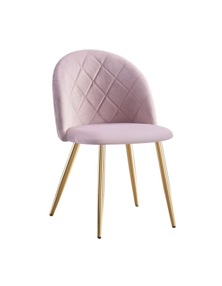 BELLA Chair Gold Chrome, Dirty Pink Velure