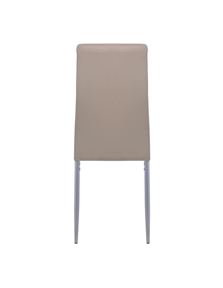 JETTA Καρέκλα Τραπεζαρίας - Κουζίνας, Μέταλλο Βαφή Γκρι, Pvc Cappuccino Full K-D Συσκ.6