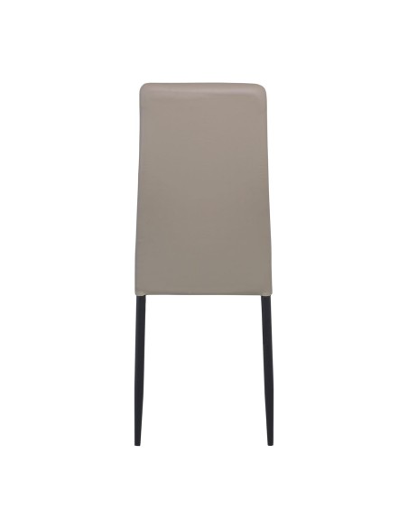 JETTA Καρέκλα Τραπεζαρίας - Κουζίνας, Μέταλλο Βαφή Μαύρο, Pvc Cappuccino Full K-D Συσκ.6