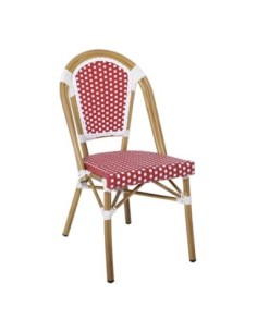 PARIS Chair Alu Natural/Wicker White-Red