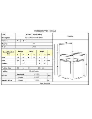 INTEX Armchair PP White