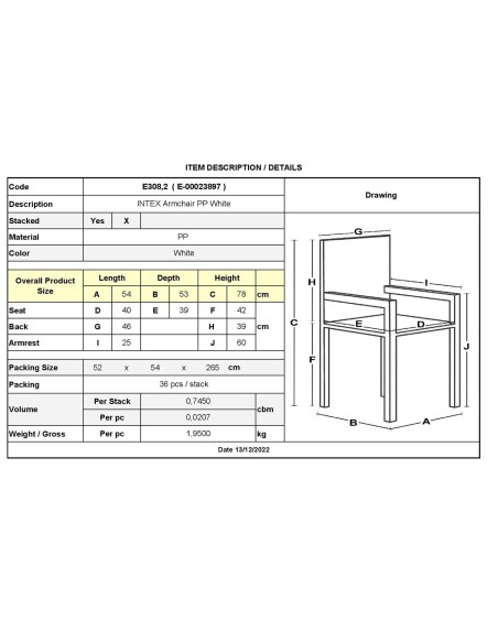 INTEX Armchair PP White