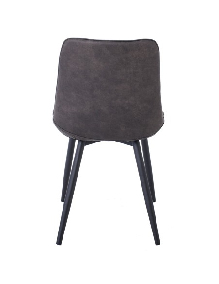MORGAN Chair Metal Black Paint-Suede Anthracite Fabric