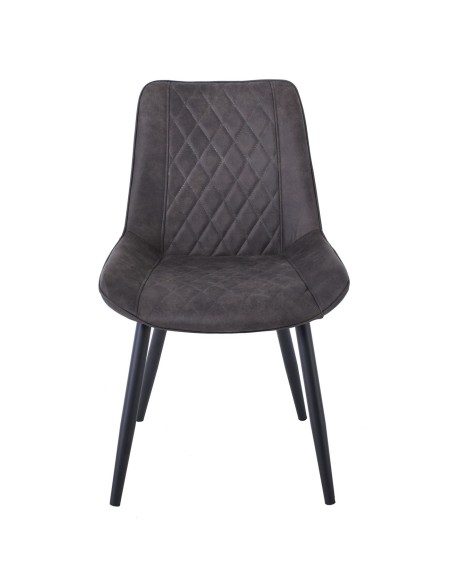 MORGAN Chair Metal Black Paint-Suede Anthracite Fabric