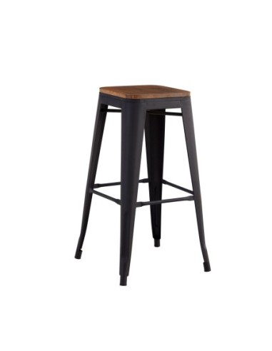 RELIX Wood Σκαμπό Bar, Μέταλλο Βαφή...