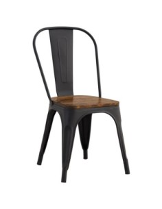 RELIX Wood Dark Oak Chair Metal Black Matte