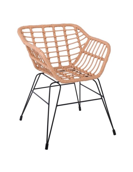 SALSA-S Armchair Metal Black-Wicker Natural (w-o cushion)