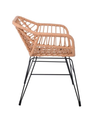 SALSA-S Armchair Metal Black-Wicker...