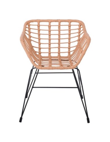 SALSA-S Armchair Metal Black-Wicker...