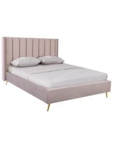 PASSION Bed (for Mattress 160x200cm) Cappuccino Velure Fabric