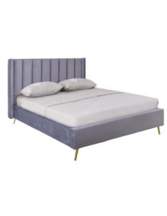 PASSION Bed (for Mattress 160x200cm) Grey Velure Fabric