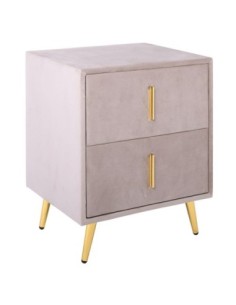 PASSION Bedside Cappuccino Velure Fabric 2-Drawers