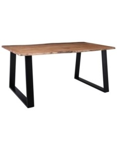 LIZARD-W Slim Dining Table 160x90x78 Acacia Natural Finish (Black Paint)