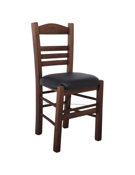 SIFNOS Beech Chair Impregnation Walnut-Pu Black