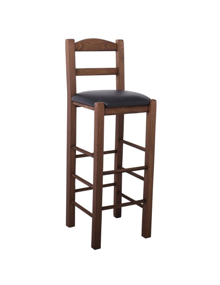 SIFNOS Bar Stool Beech Impregnation Walnut-Pu Black