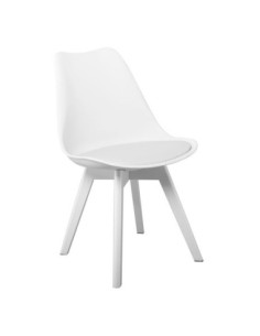 MARTIN Chair PP White/Wooden Leg White (assembled cushion)