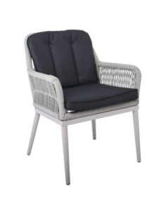 ALLEY Armchair Alu/Wicker Grey/Cushions Anthracite