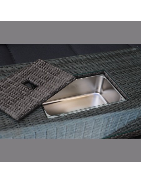 BOOZER Set Alu (5pcs) Wicker Grey-Cushions Anthracite