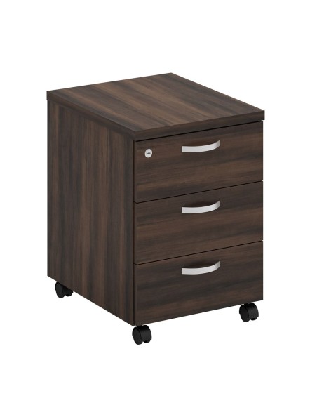 ΣΥΡΤΑΡΙΕΡΑ Τροχήλατη με 3 συρτάρια, Απόχρωση Σκούρο Καρυδί