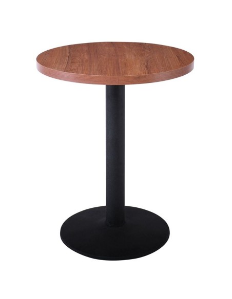 MARCO Table D60cm Walnut Melamine-Black Base D45cm