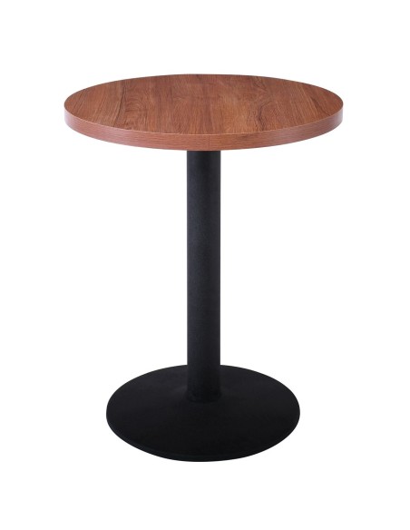 MARCO Table D60cm Walnut Melamine-Black Base D45cm