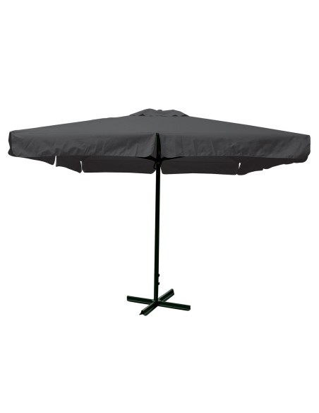 UMBRELLA 4x4m Alu Anthracite-Fabric Grey(250gr)-with base (heavy duty)