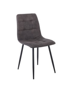 LYDIA Chair Metal Black, Anthracite Suede Fabric
