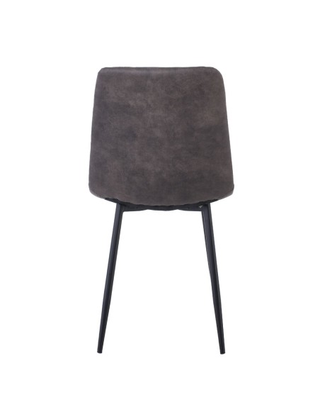 LYDIA Chair Metal Black, Anthracite Suede Fabric