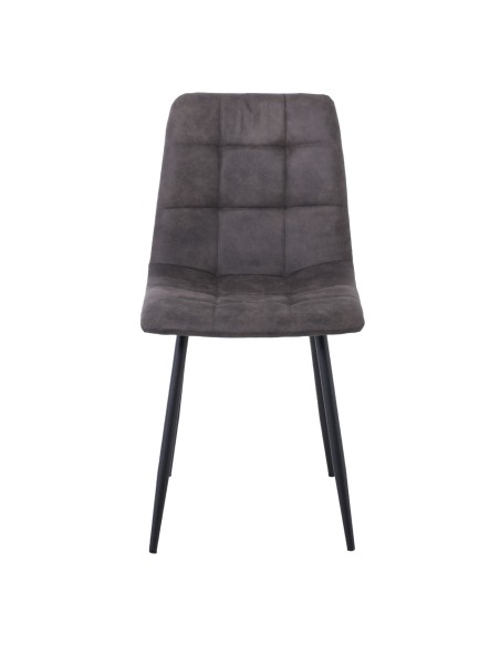 LYDIA Chair Metal Black, Anthracite Suede Fabric