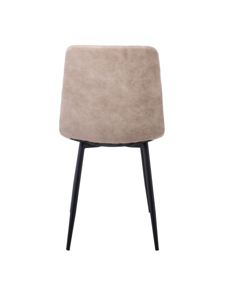 LYDIA Chair Metal Black, Beige Suede Fabric