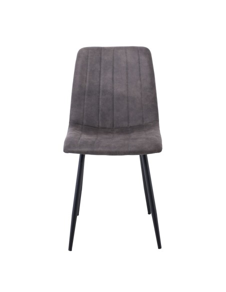 ARIA Chair Metal Black, Anthracite Suede Fabric
