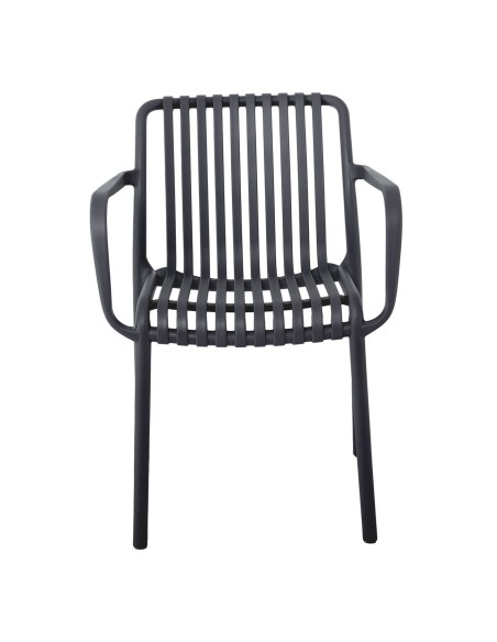 MODA Πολυθρόνα-Pro Στοιβαζόμενη, PP-UV Protection Απόχρωση Ανθρακί