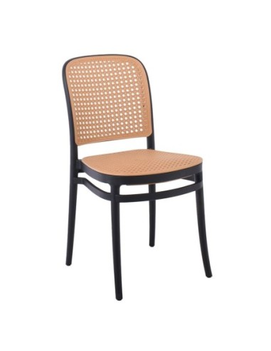 FLORENCE Stacking Chair PP Black-Beige