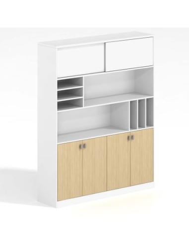 THESIS Bookcase 160x40x200cm Beech-White