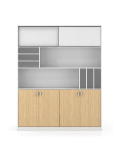THESIS Bookcase 160x40x200cm Beech-White