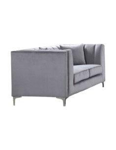 PARSON 2-Seater Sofa Fabric Dark Grey Velure