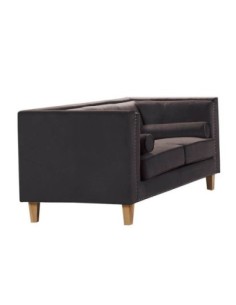 MIDLAND 2-Seater Sofa Fabric Dark Brown Velure