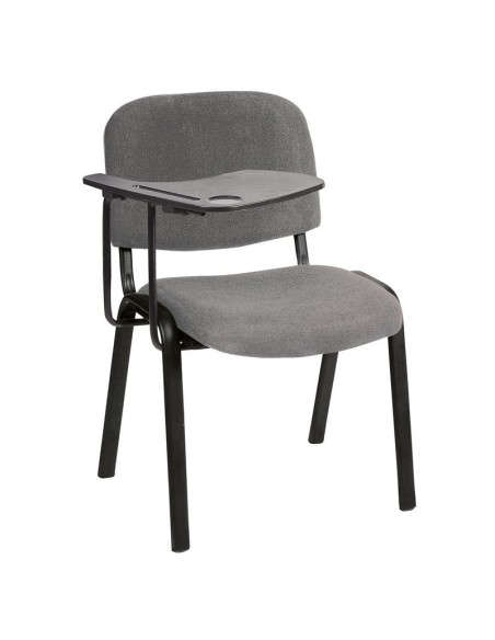 SIGMA Chair-Desk Black Metal Frame-Fabric Grey