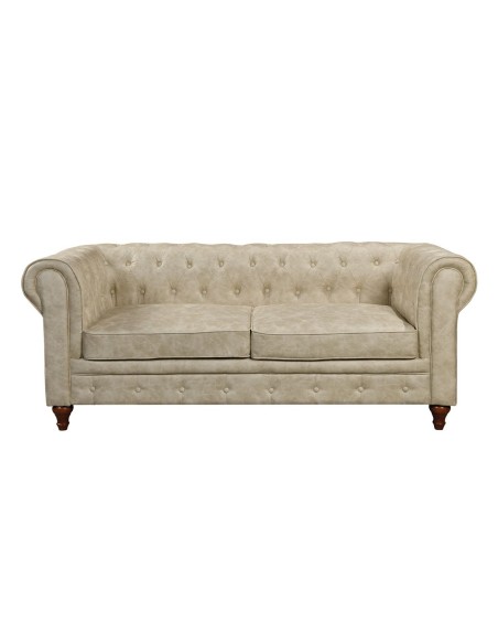 CHESTERFIELD York 3-Seater Sofa Beige Fabric