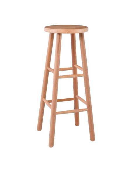 ΟΞΙΑ Σκαμπό BAR Στρογγυλό, Λούστρο Φυσικό