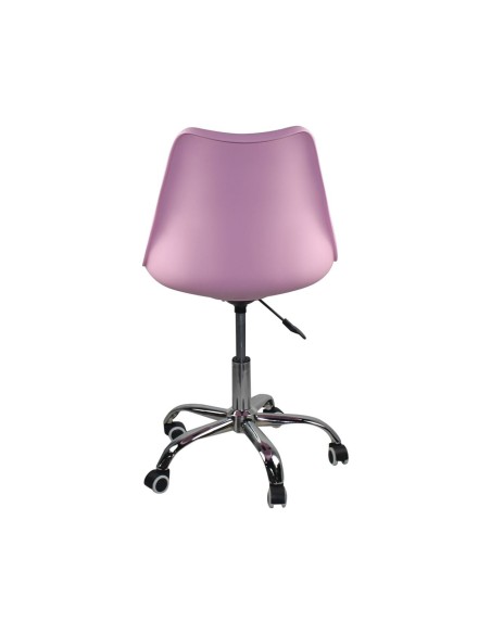 MARTIN Καρέκλα Γραφείου, Βάση Χρώμιο Βαρέως Τύπου, PP & Pu Ροζ, Μονταρισμένη Ταπετσαρία