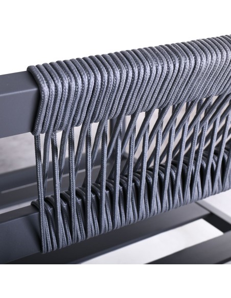 RIVIERA Set Σαλόνι Κήπου ALU: 3Θέσιος+2 Πολυθρόνες+Τραπέζι, Σκελετός & Μαξιλάρια Ανθρακί