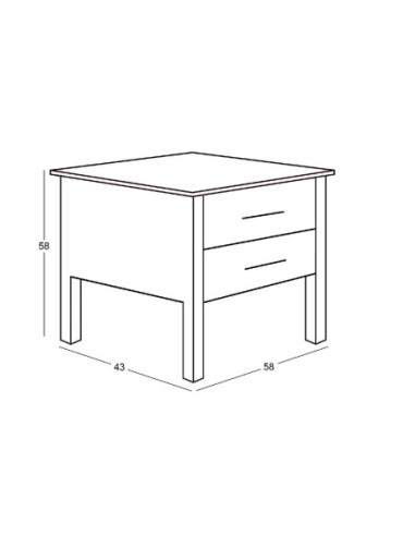 FINO Bedside 58x43x58cm Black