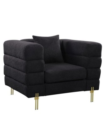 MORRIS Armchair Black Teddy Fabric