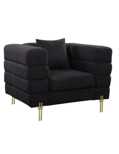 MORRIS Armchair Black Teddy Fabric