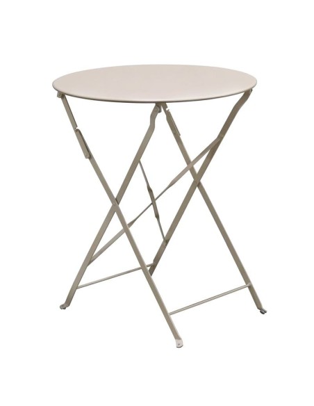 ZAPPEIOU Pantone Folding Table D.60cm Metal Beige 14-1212