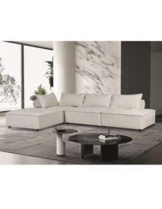 LARRY Corner Sofa Fabric Ecru