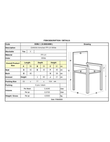 DIANNA Armchair PP-UV White