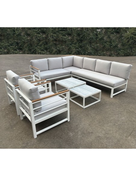 MARILIAN Set Multifunctional (6pcs) Metal White-Cushions Light Grey